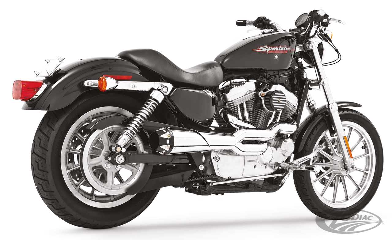Freedom Performance Exhaust 1986-2003 Sportster Xlrace Versiondoes Not Fit With Stock Aircleaner & Not Suitable To Ride With Passenger, Chrome Headers With Black Muffler Without Heat Shields (782504)