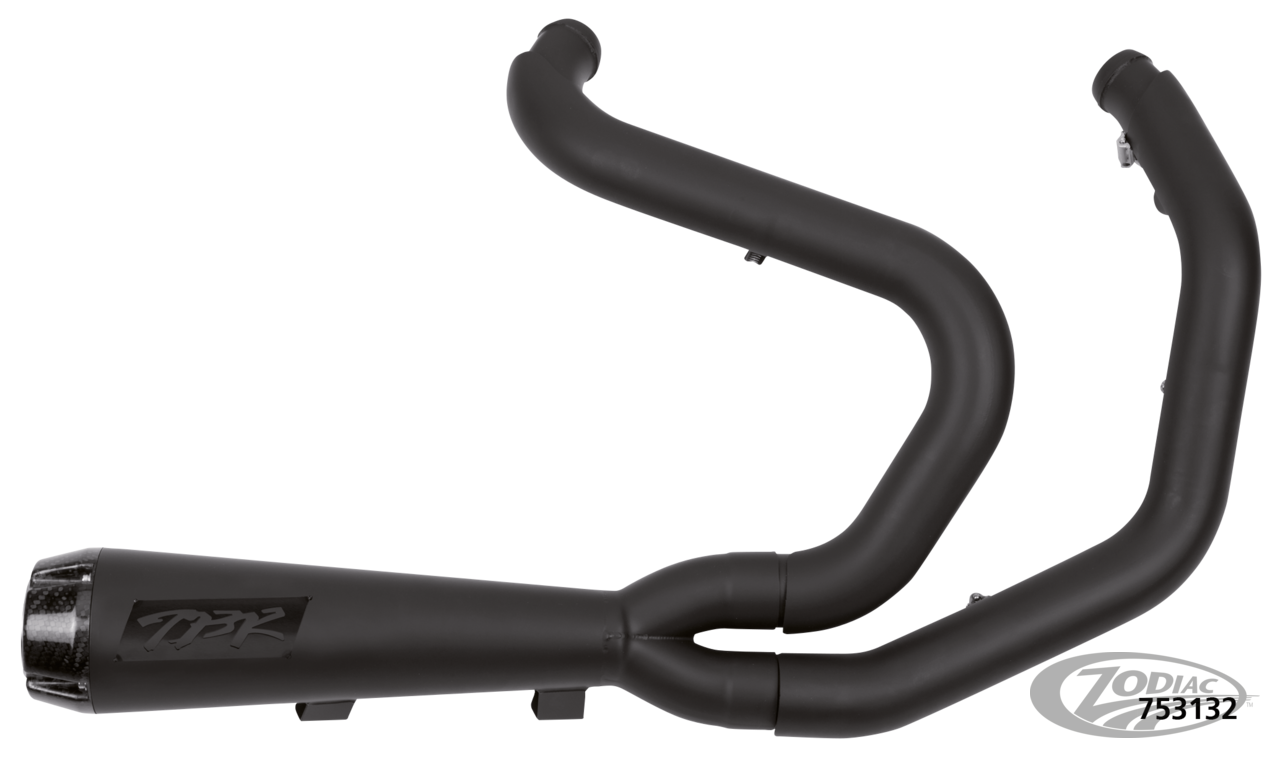 TBR 2-Into-1 Exhaust Systems Competition-S Muffler With Carbon Fiber End Cap in Ceramic Black Coated Finish For 2004-2013 XL Sportster Models (005-4110199-B)