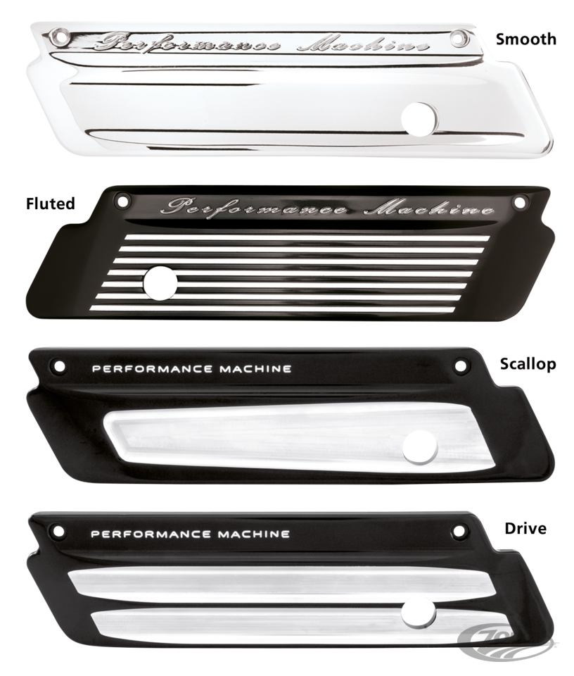 Performance Machine Fluted Saddlebag Latch Covers In Contrast Cut For 1993-2013 Touring Models (0200-2001-BM)