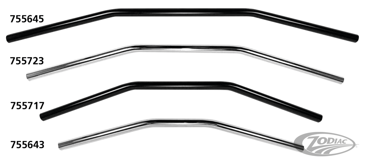 ZODIAC 1" TRIPLE CHROME PLATED HANDLEBARS Drag-Bar With Dimples 28" W BC16342 T