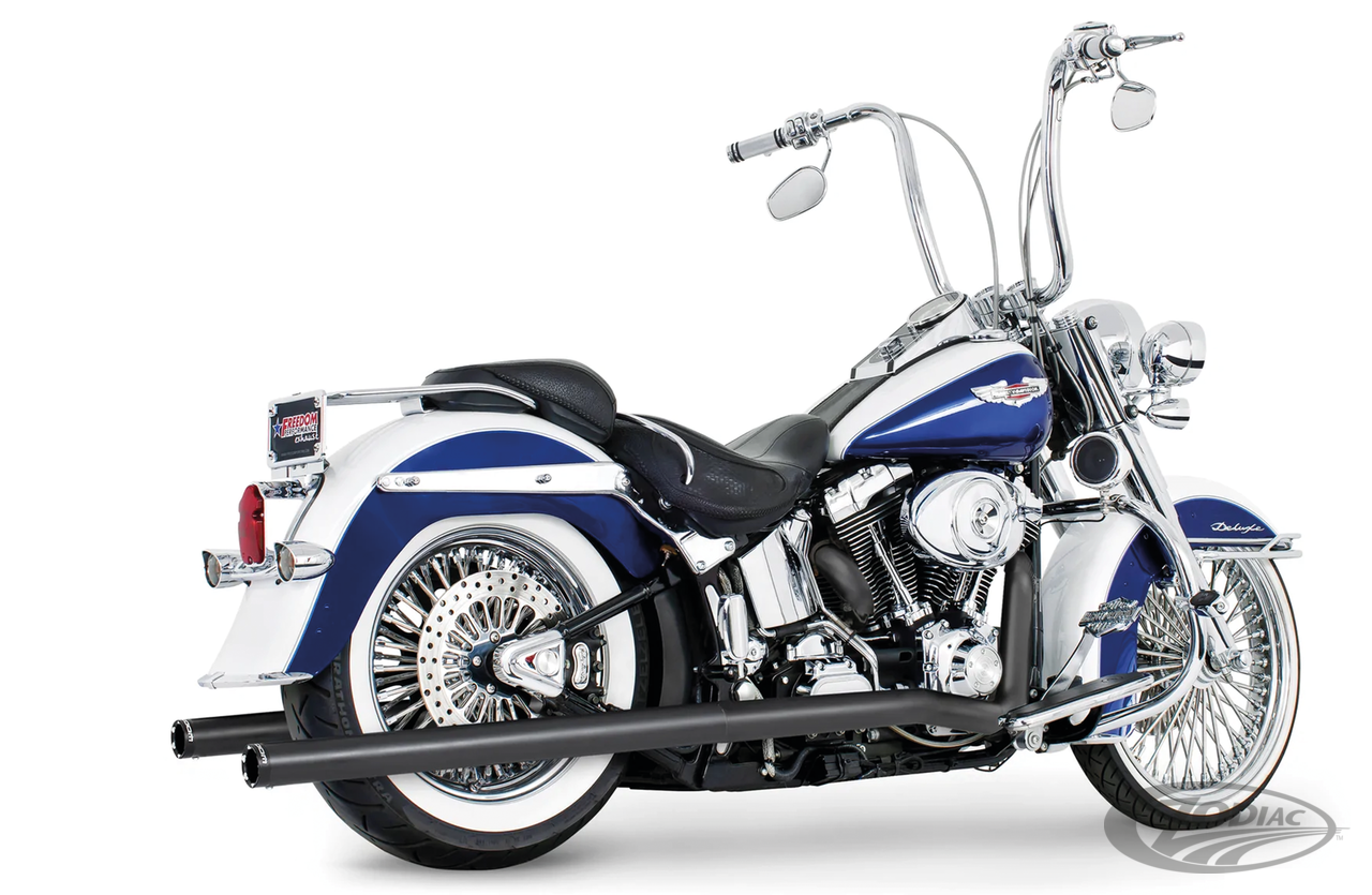 Freedom Performance Exhaust 1986-2006 Softailrace Version, Black With Black Sculpted Tips, 39 (735590)