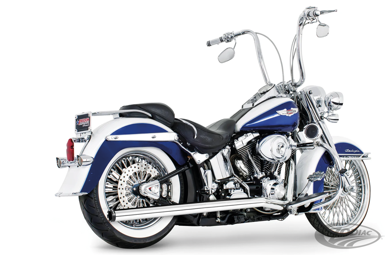 Freedom Performance Exhaust 1986-2006 Softailrace Version, Chrome With Black Sculpted Tips, 33 (735583)