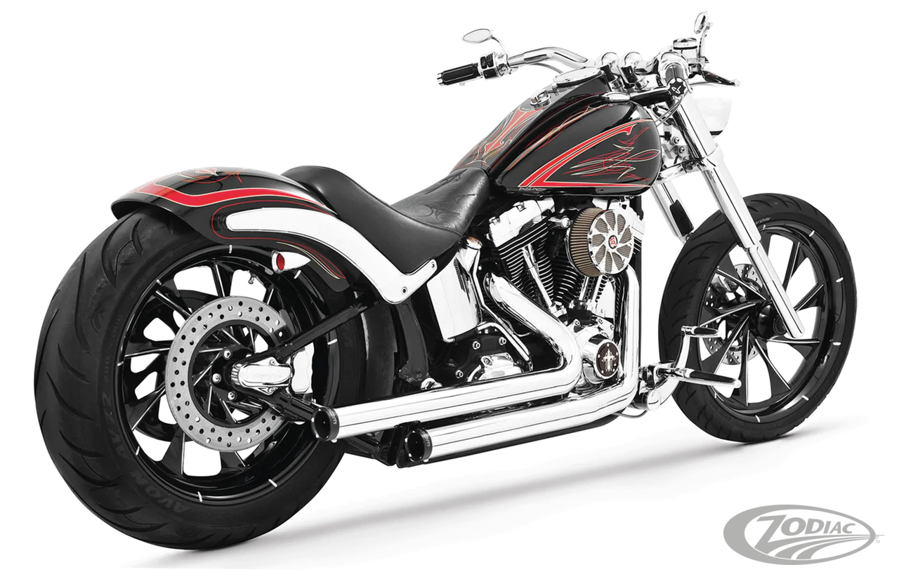 Freedom Performance Exhaust 1986-2016 Softail, Except Rocker & Breakoutrace Version, Chrome With Black Tips (735906)
