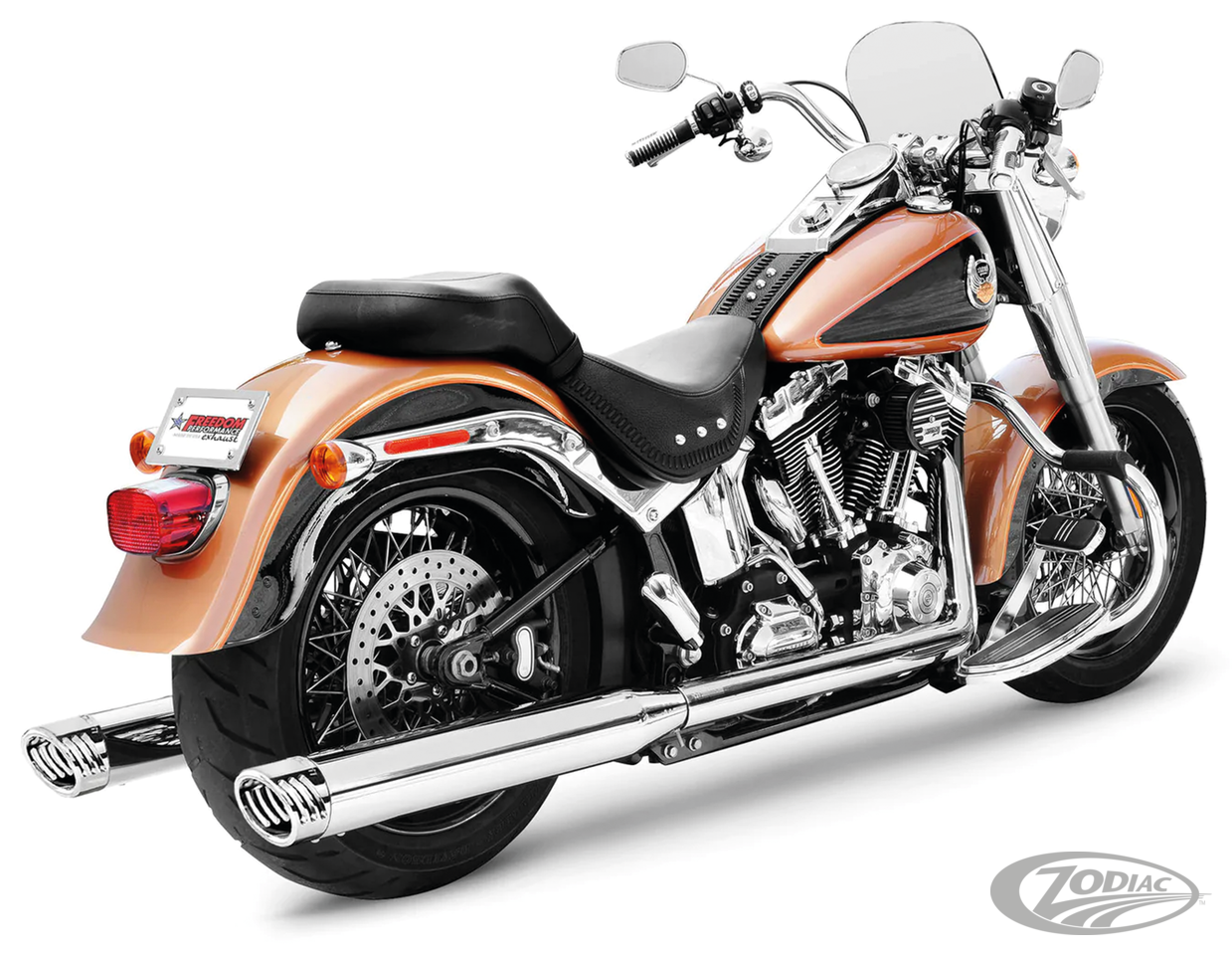 Freedom Performance Exhaust 1986-2006 Softailrace Version, Chrome With Chrome Tips (735661)