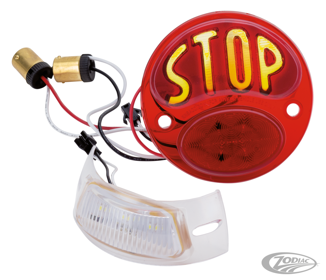 No School Choppers Led Conversions, Led Conversion For 1928-1931 Ford Style Taillight With Text Stop (747144)