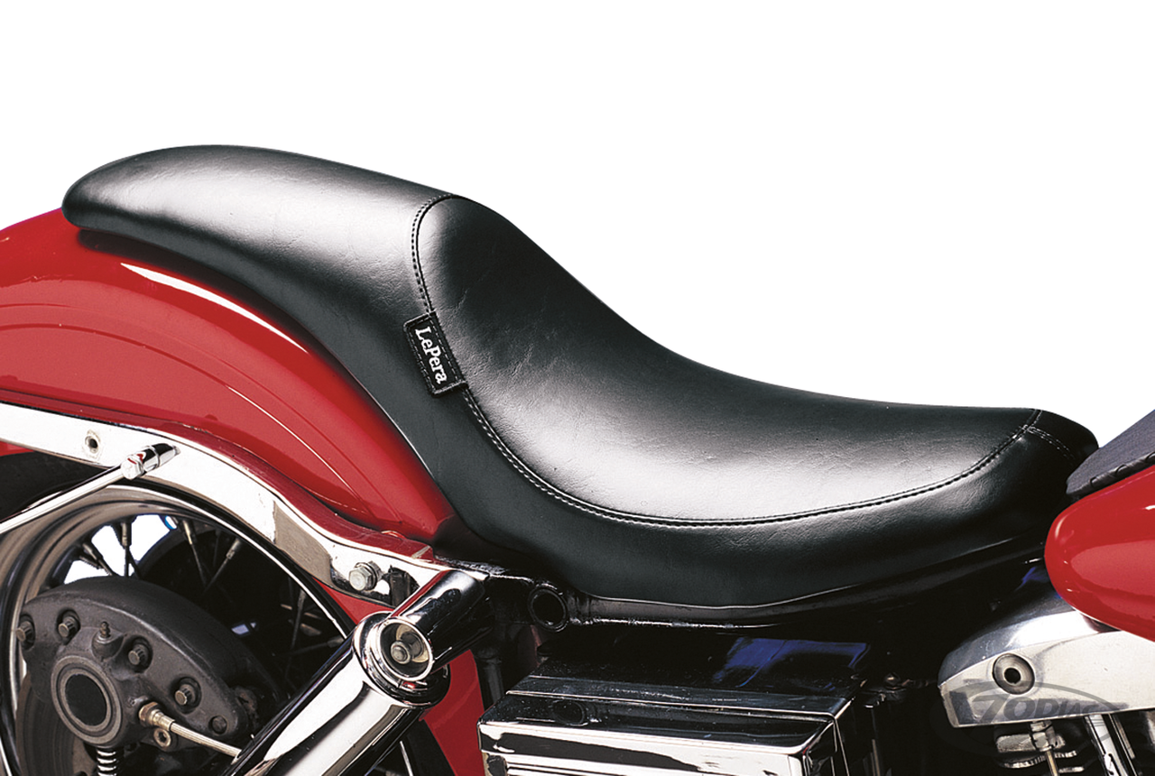 Le Pera Silhouette Smooth Foam 2-Up Seat 9 Inch Rider Width in Black For 1964-1984 FL, FX Models (L-862)