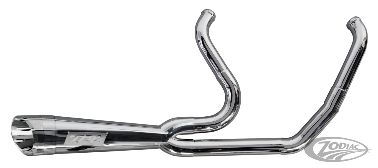 Two Brothers Racing 2-Into-1 Shorty Racing Exhaust in Polished Finish For 2018-2023 Softail Sport Glide, Heritage & Low Rider ST Models (005-5120199-PSG)