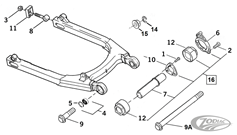 SWINGARM PARTS FOR 2004 TO PRESENT XL SPORTSTER