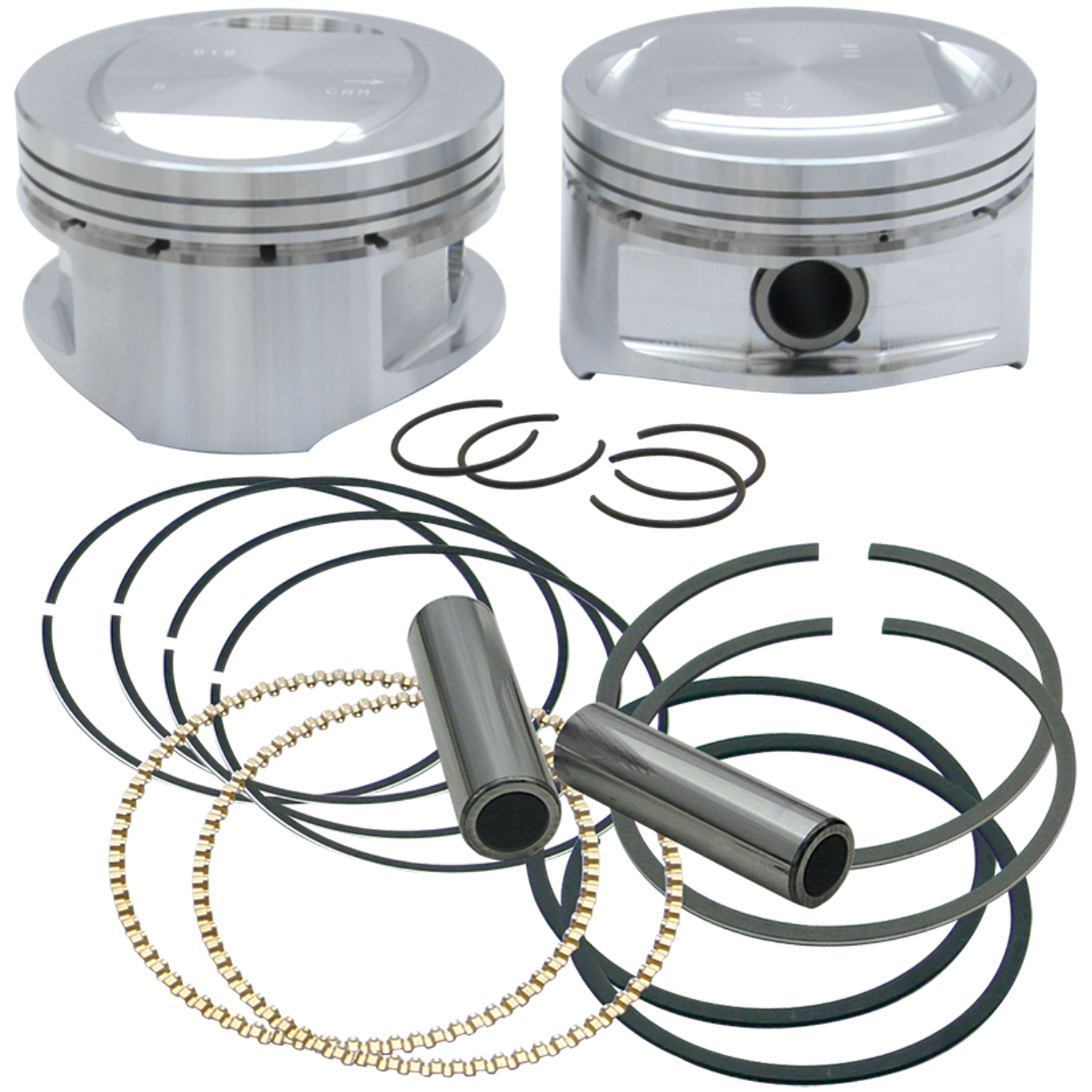S&S 88 Inch To 95 Inch Big Bore Pop-Up Piston Kit +.010 Inch Size For 1999-2006 88 Inch Twin Cam (92-1201)